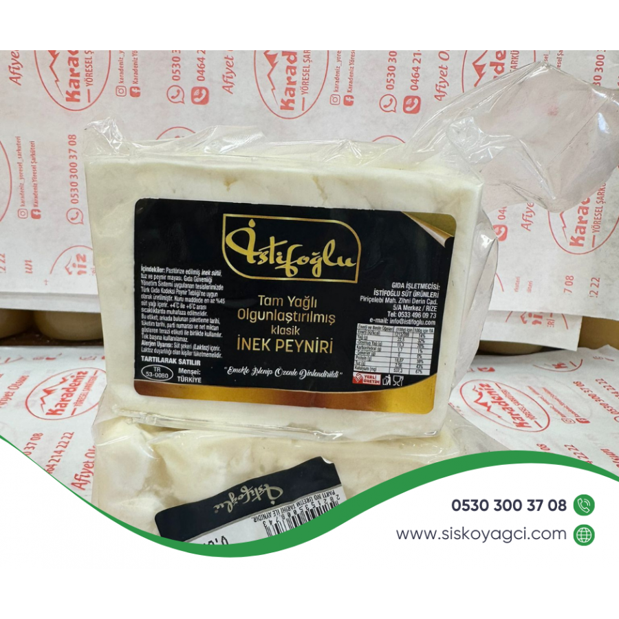 Tam Yağlı Olgunlaştırılmış ezine İnek Peyniri 1 kg